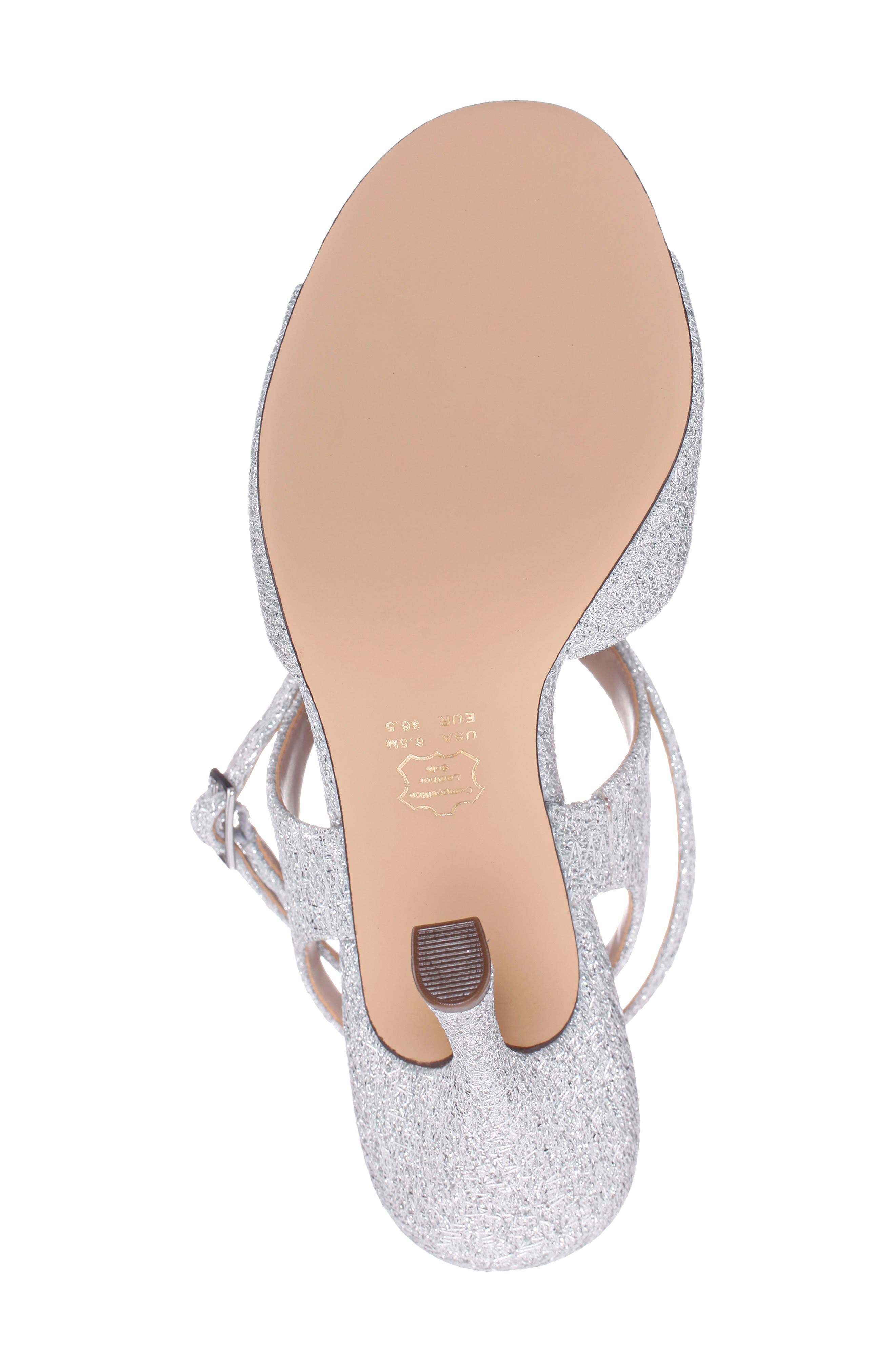 Nina Dahlia Ankle Strap Sandal, Alternate, color, Silver