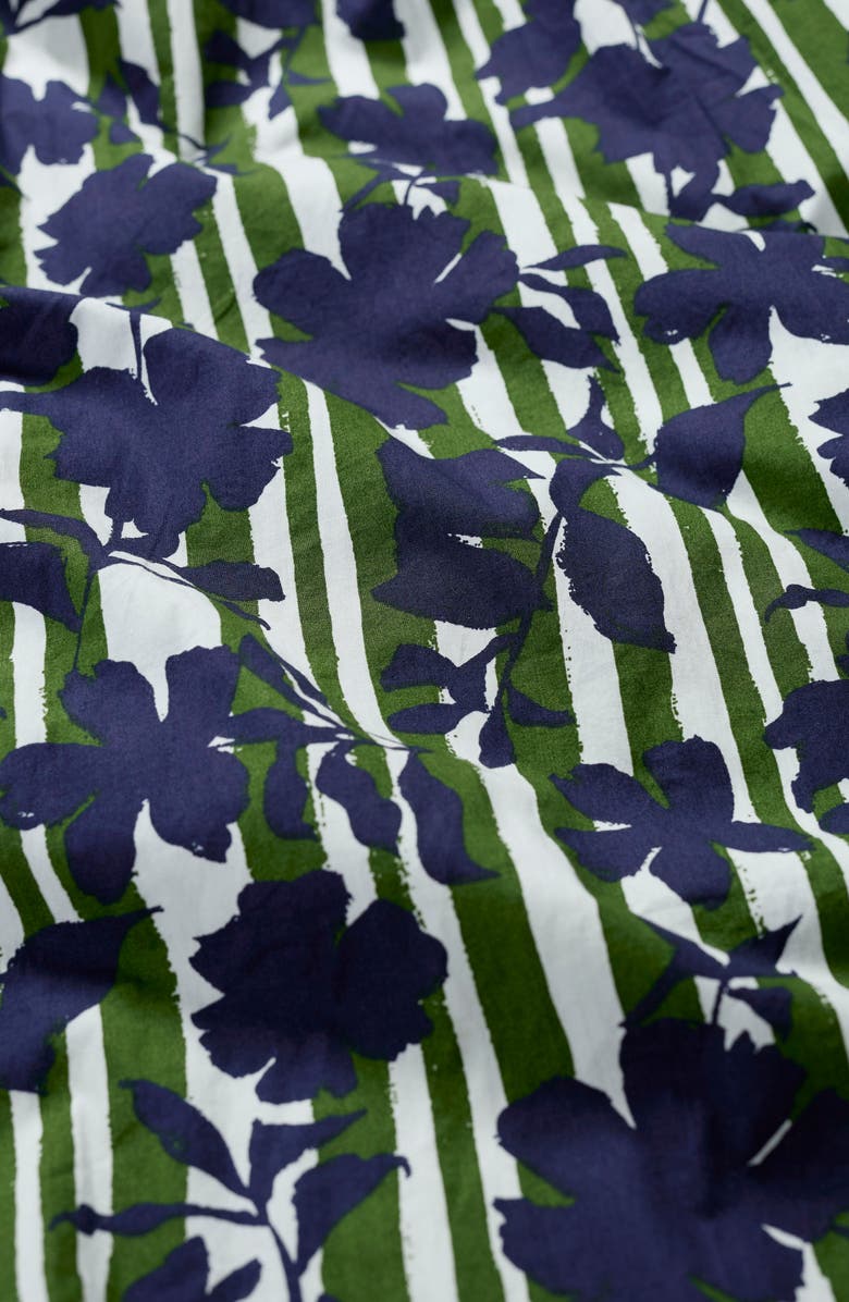 Seasalt Cornwall Wild Liquorice Organic Cotton Midi Shirtdress, Alternate, color, Camellia Stripe Forest Green