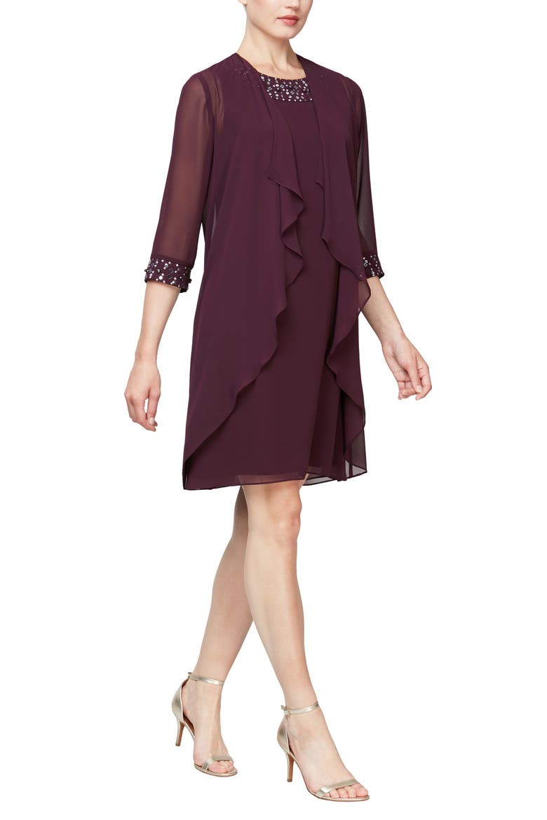 Embellished Dress & Jacket 2-Piece Set, Main, color, AUB