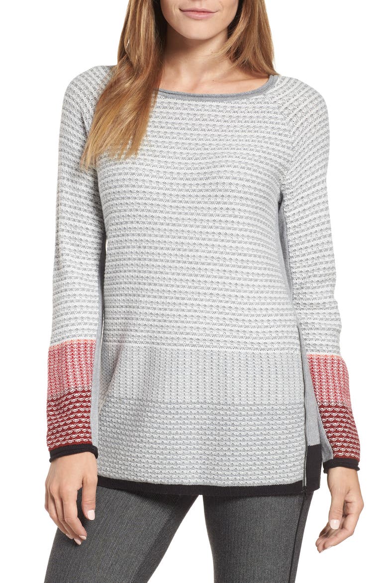 Balance Side Zip Cotton Blend Sweater, Main, color, MULTI