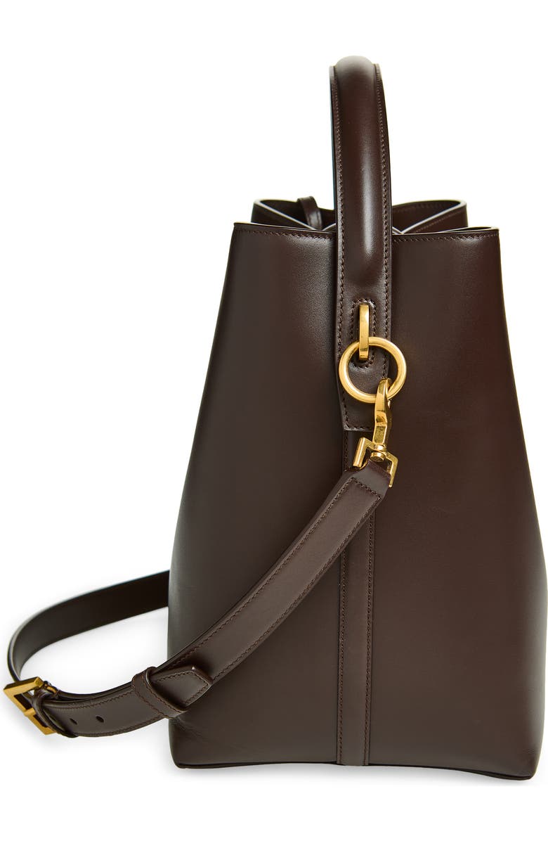 Saint Laurent Le 37 Leather Bucket Bag, Alternate, color, Arabica