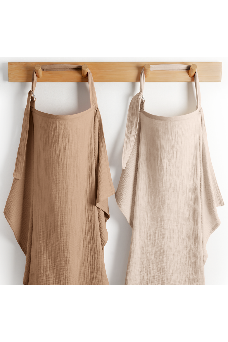 Muslin Nursing Cover, 100% Cotton - 2 Pack, Main, color, Sand and Cedar