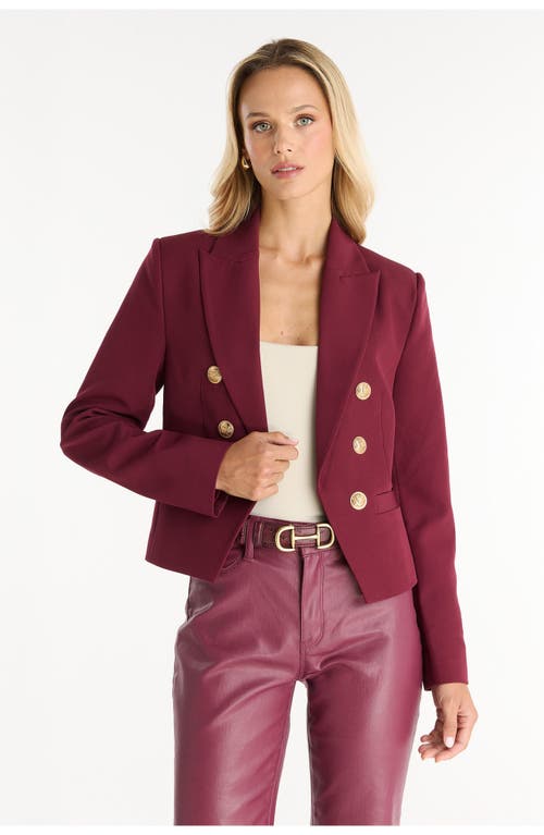 The Noli Shop Gabrielle Double Breasted Blazer In Brown