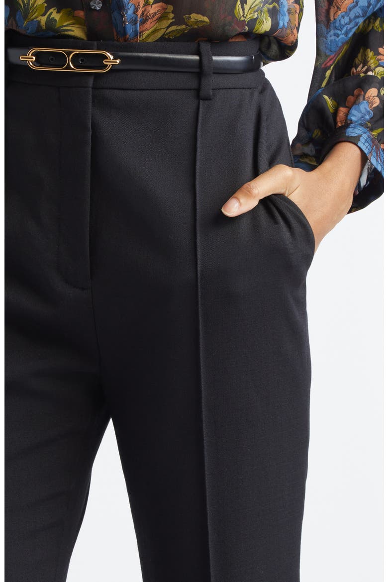 Gracie Stretch Wool Flare Leg Pants, Alternate, color, BLACK