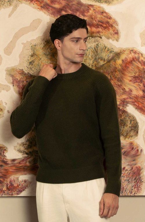 Italic Aidan Chunky Cashmere Crewneck Sweater In Neutral