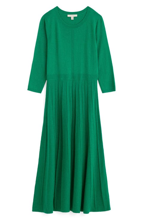 Folk Song Sweater Midi Dress