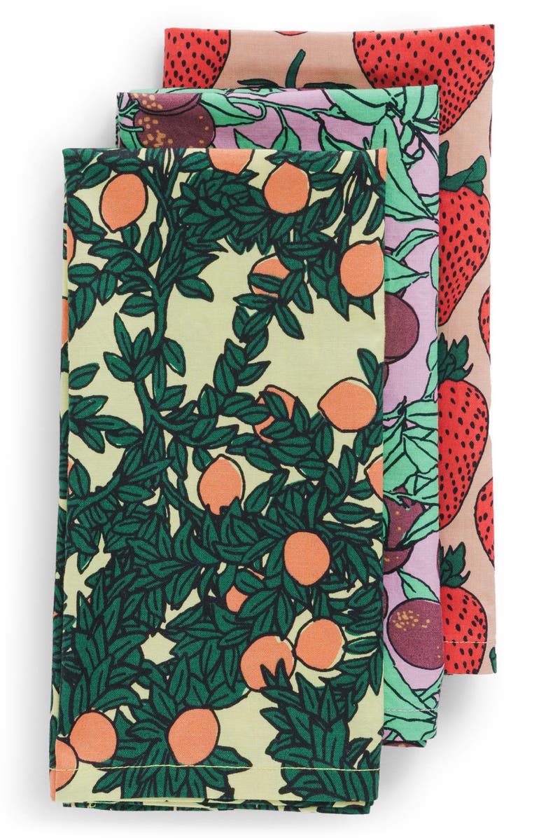 Baggu Assorted 3-Piece Organic Cotton Reusable Cloth Set, Main, color,