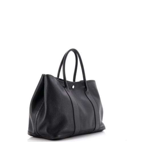 Pre-owned Hermes  Hermes Garden Party Tote Leather 36 In Black