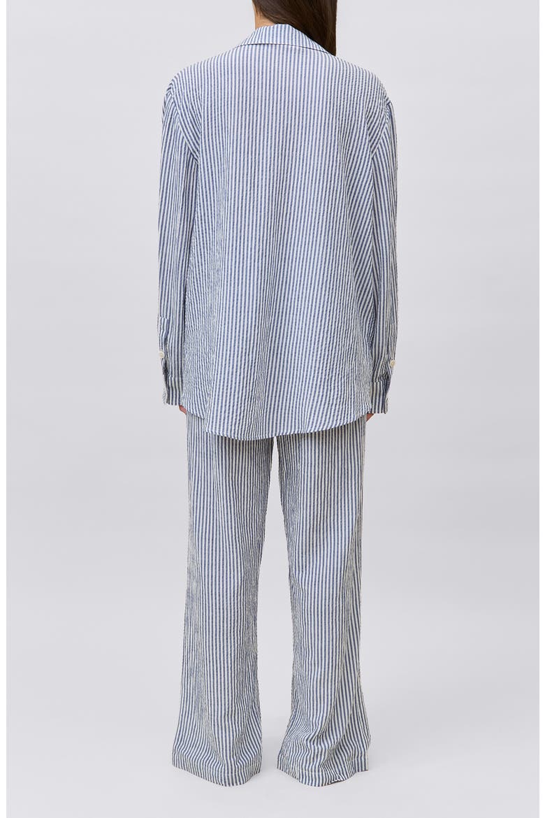 Sabine Stripe Seersucker Pajamas, Alternate, color, NAVY STRIPE