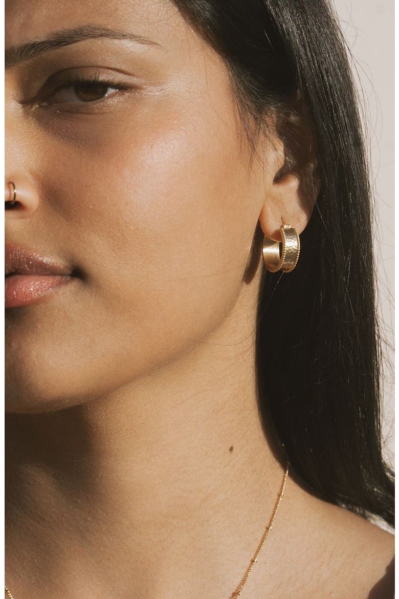 Circle of Truth Hoop Earrings, Alternate, color, Gold