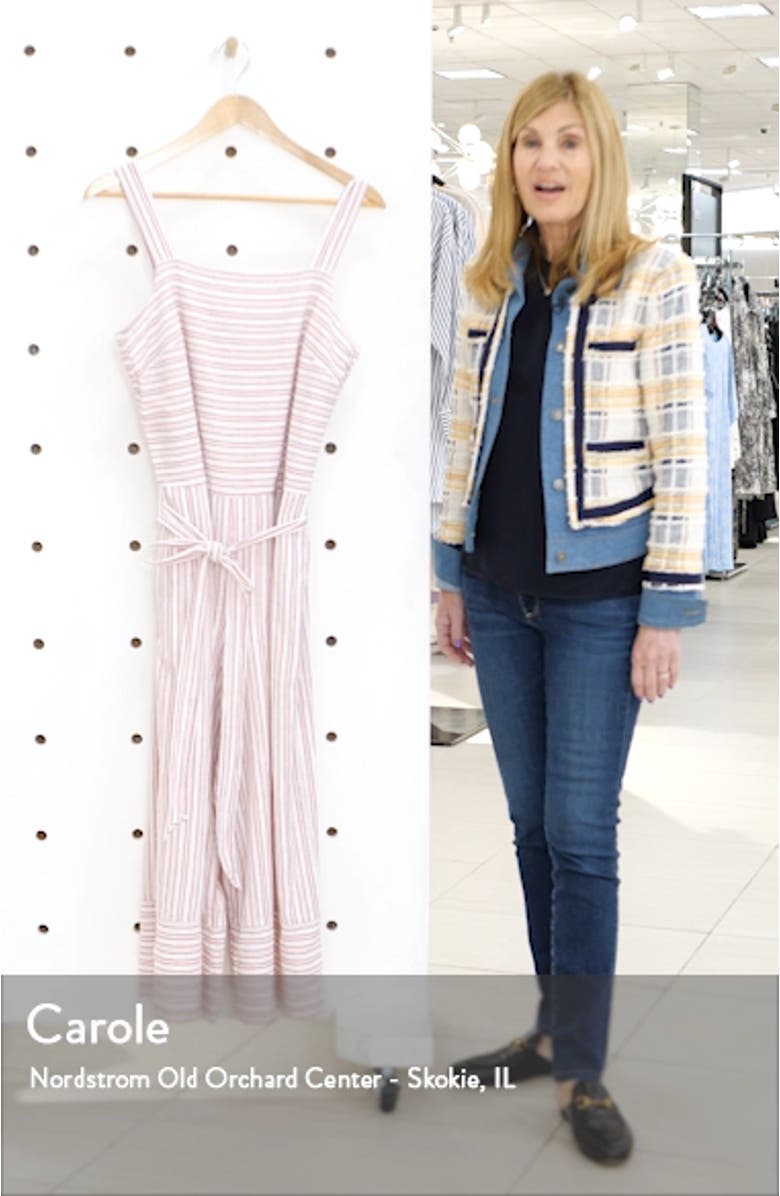 Talia Stripe Cotton & Linen Jumpsuit, sales video thumbnail