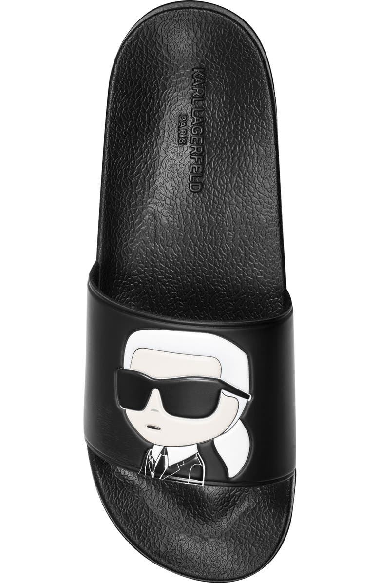 KARL LAGERFELD PARIS Karl Head Slide Sandal, Alternate, color, Black