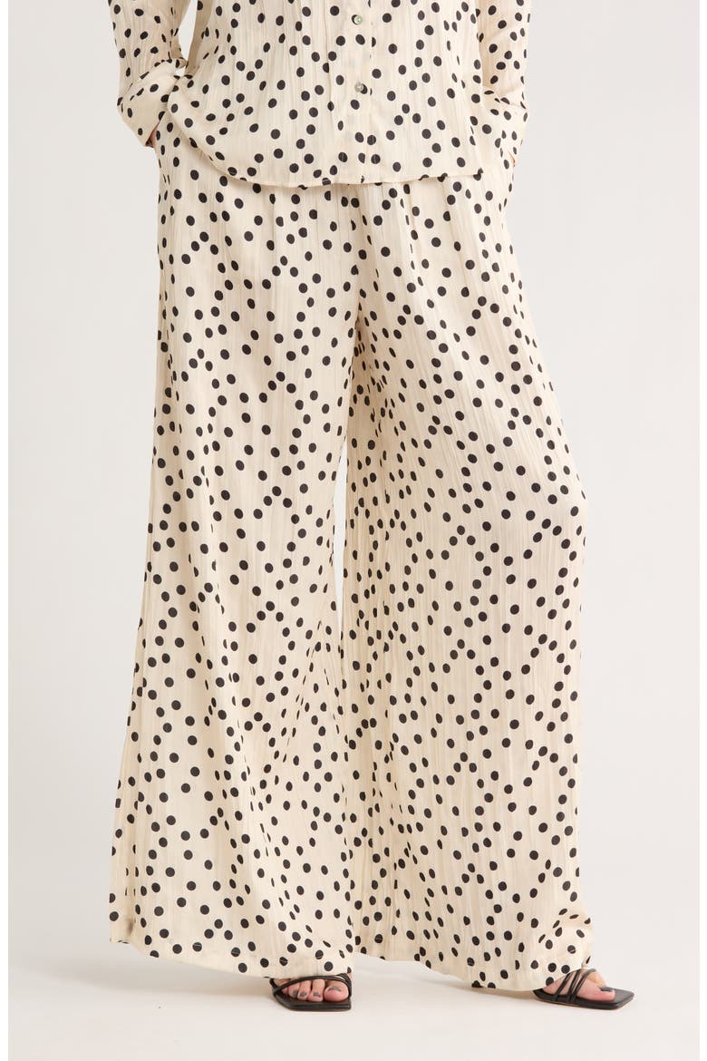 Lillian Wide Leg Pants, Main, color, ECRU/ BLACK POLKA DOT
