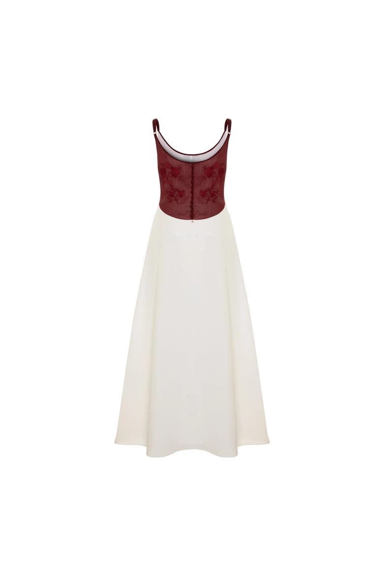 The Broderie Anglaise Edit Embroidered Floral Midi Dress, Main, color, white