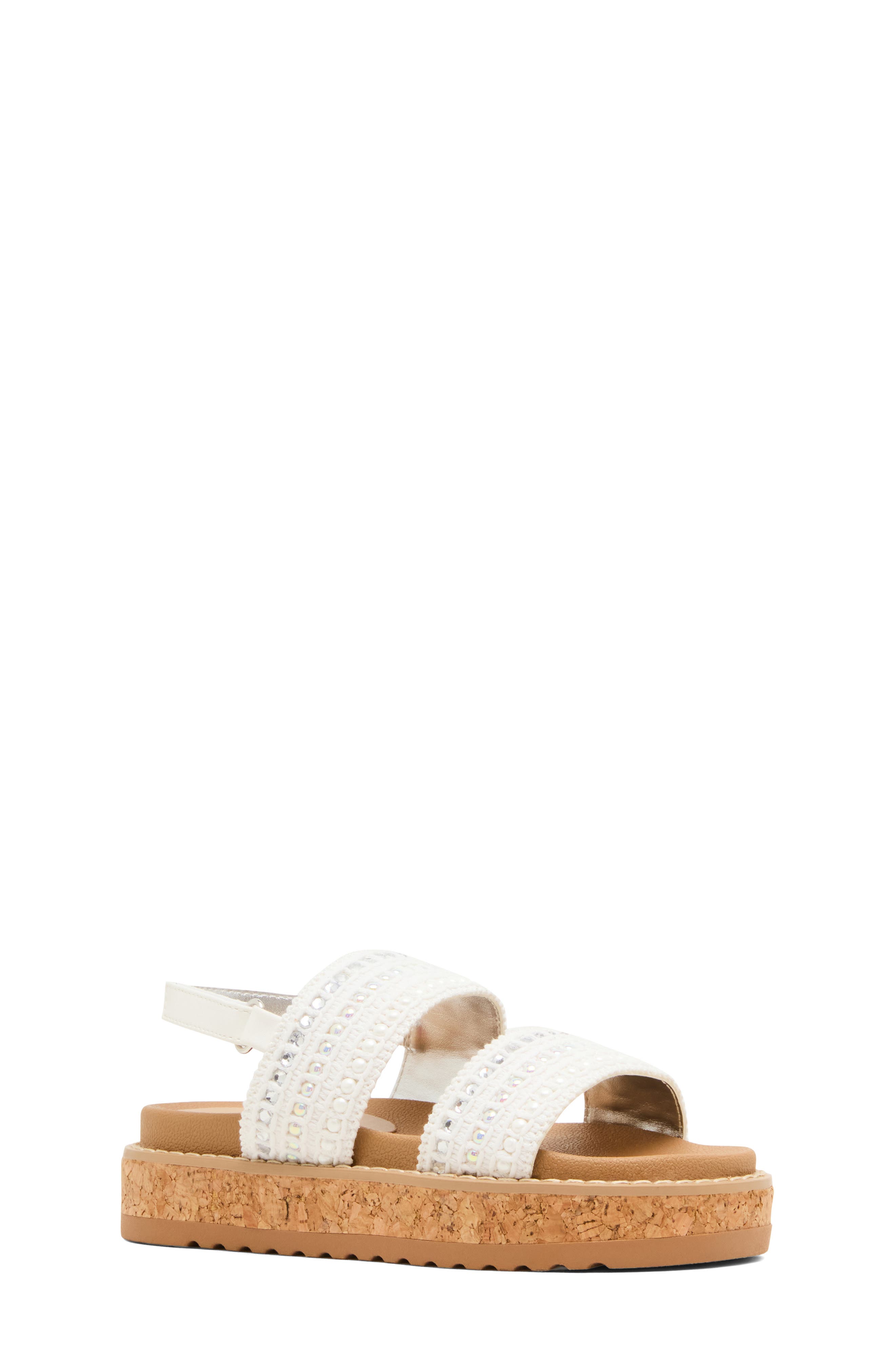Steve Madden Kids' Rissa Platform Sandal, Main, color, White