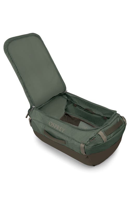 Osprey Transporter 65-liter Duffle Luggage In Pine Leaf/earl Grey