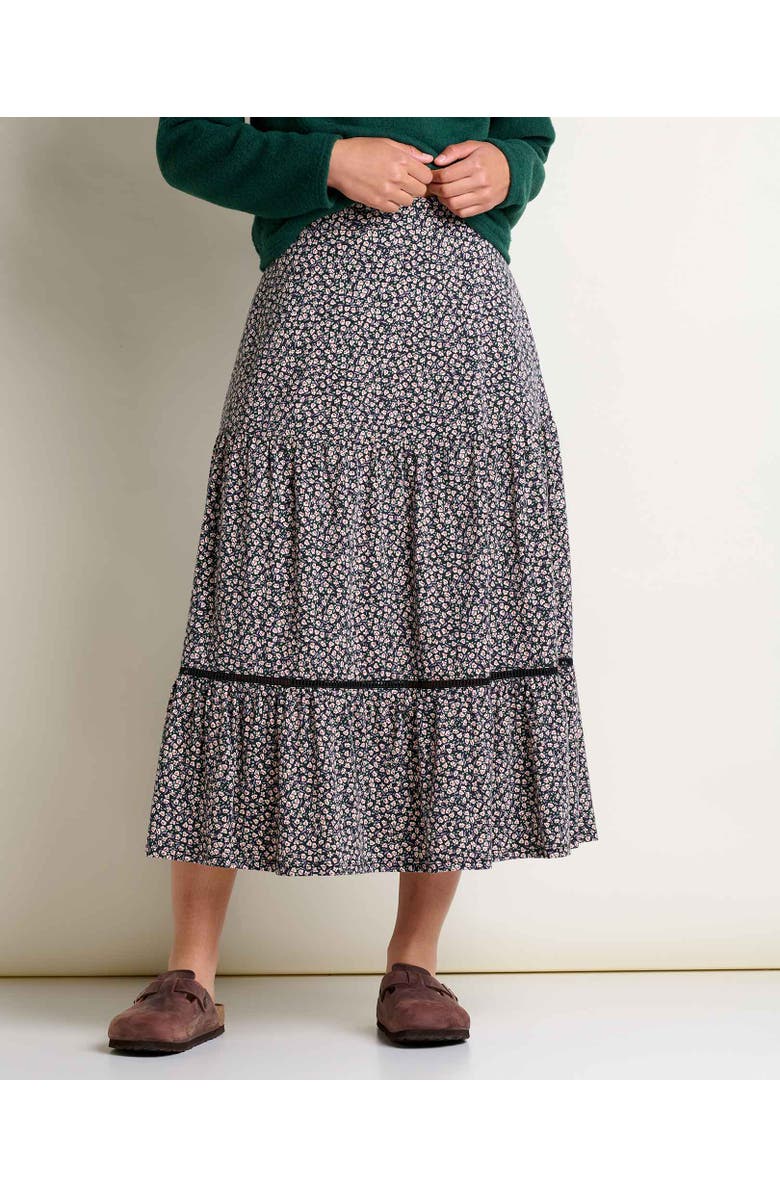 Toad & Co Marigold Tiered Midi Skirt, Main, color, Salt Ditsy Print