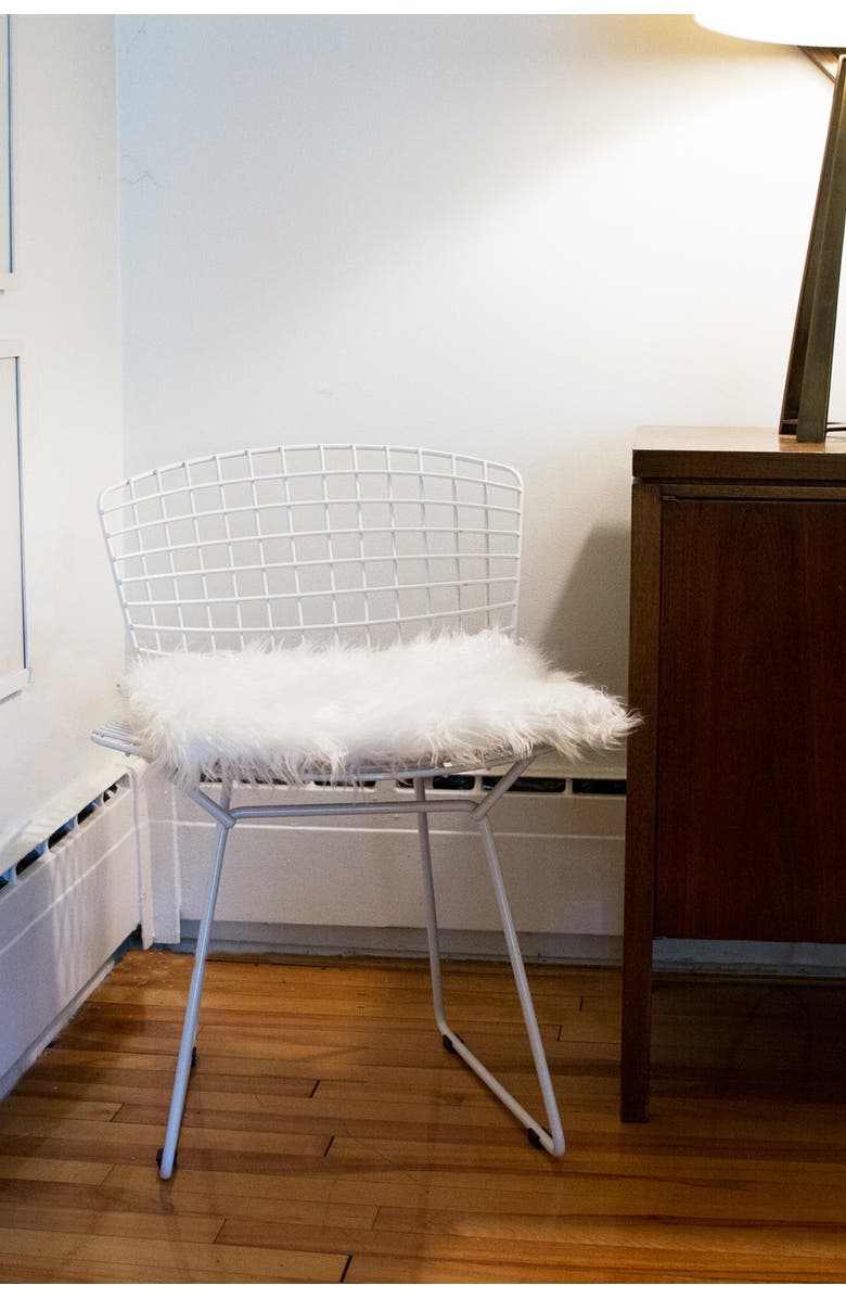 LUXE Laredo Faux Fur Seat Cushion - 17" x 17"  - Off White - Set of 2, Alternate, color, Off White