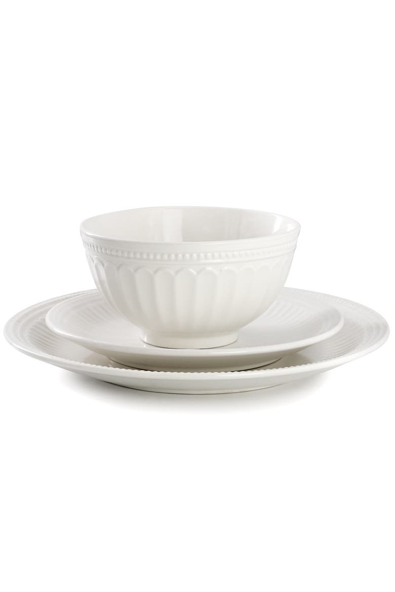 Hansel 16 Piece Stoneware Dinnerware Set in White, Alternate, color, White