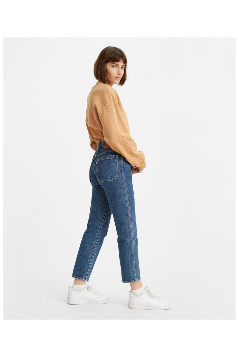 Levi's® Wedgie High Waist Crop Straight Leg Jeans, Alternate, color, MIDDLE SISTER