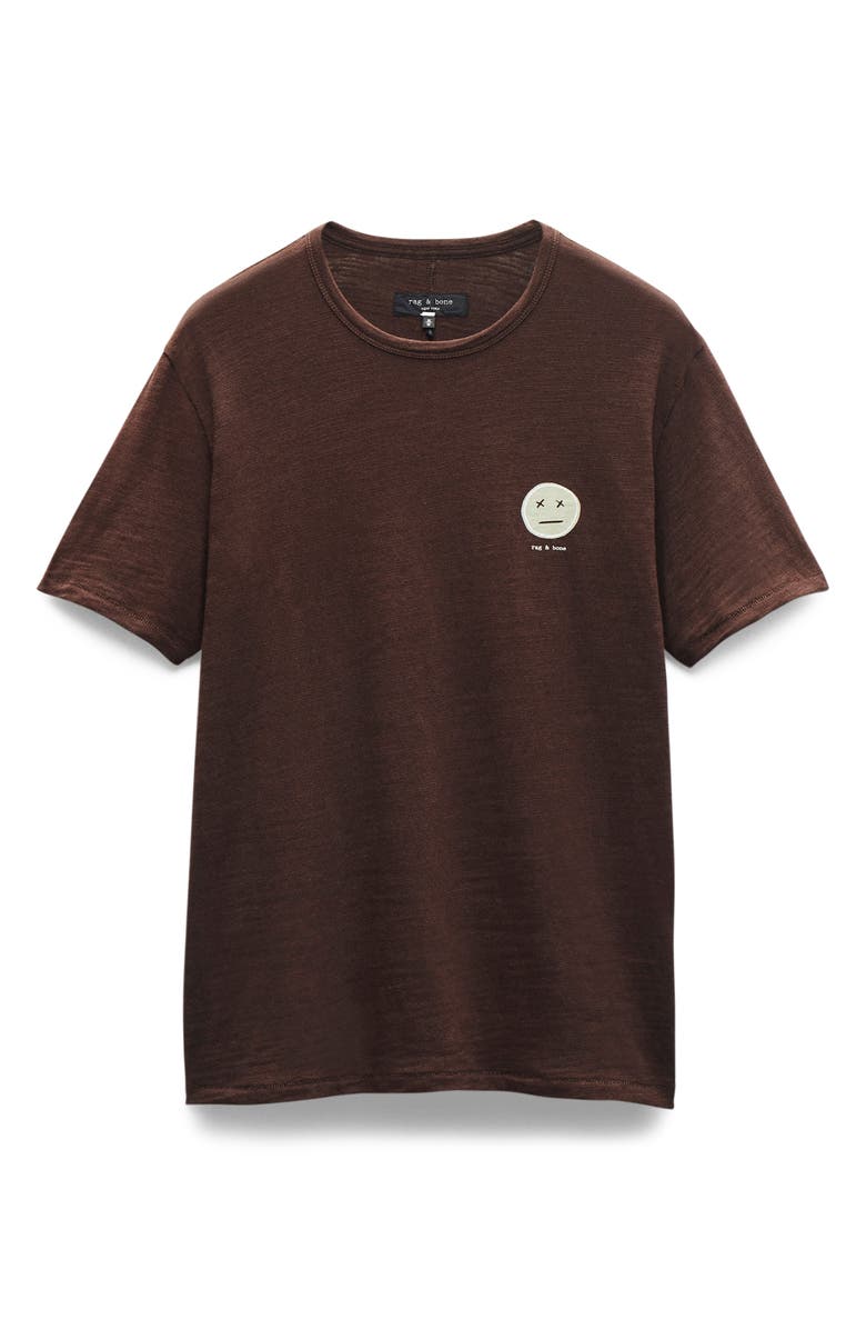 rag & bone Embroidered Sour Face T-Shirt, Alternate, color, Brown