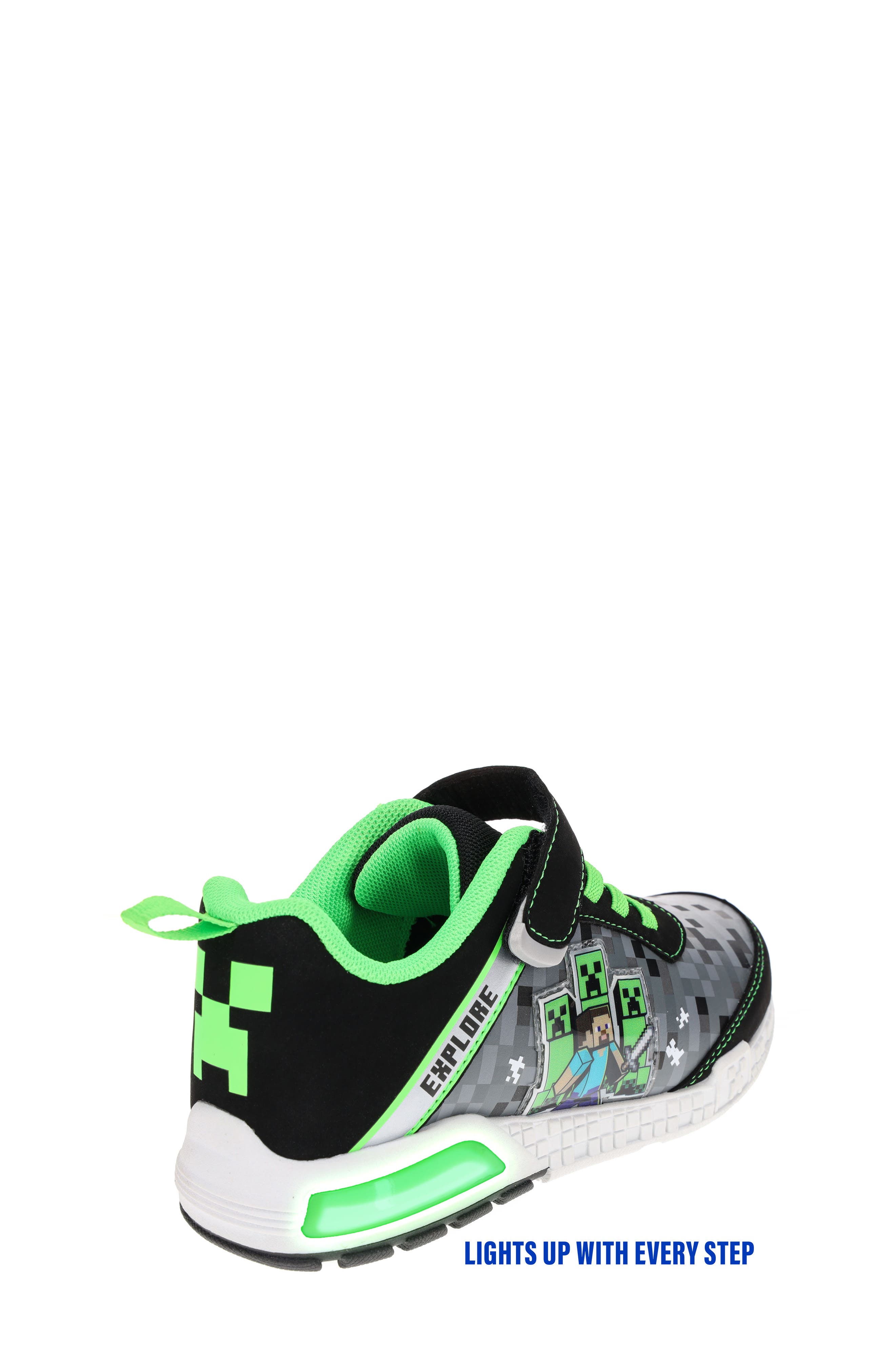 SG Footwear Kids' Minecraft Light-Up Sneaker, Alternate, color, 