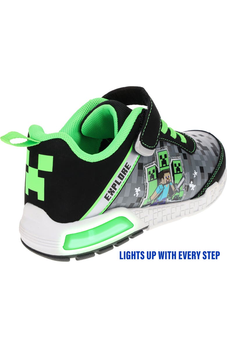 SG Footwear Kids' Minecraft Light-Up Sneaker, Alternate, color,