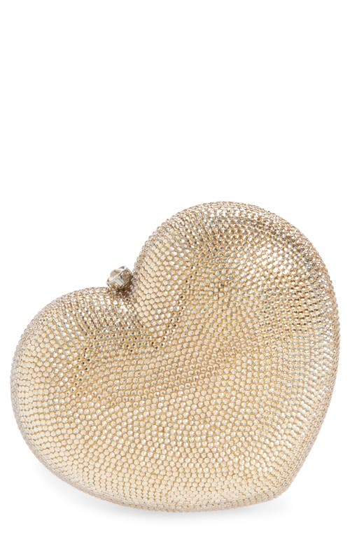 Judith Leiber Couture Lamour Petite Coeur Heart Clutch In Neutral