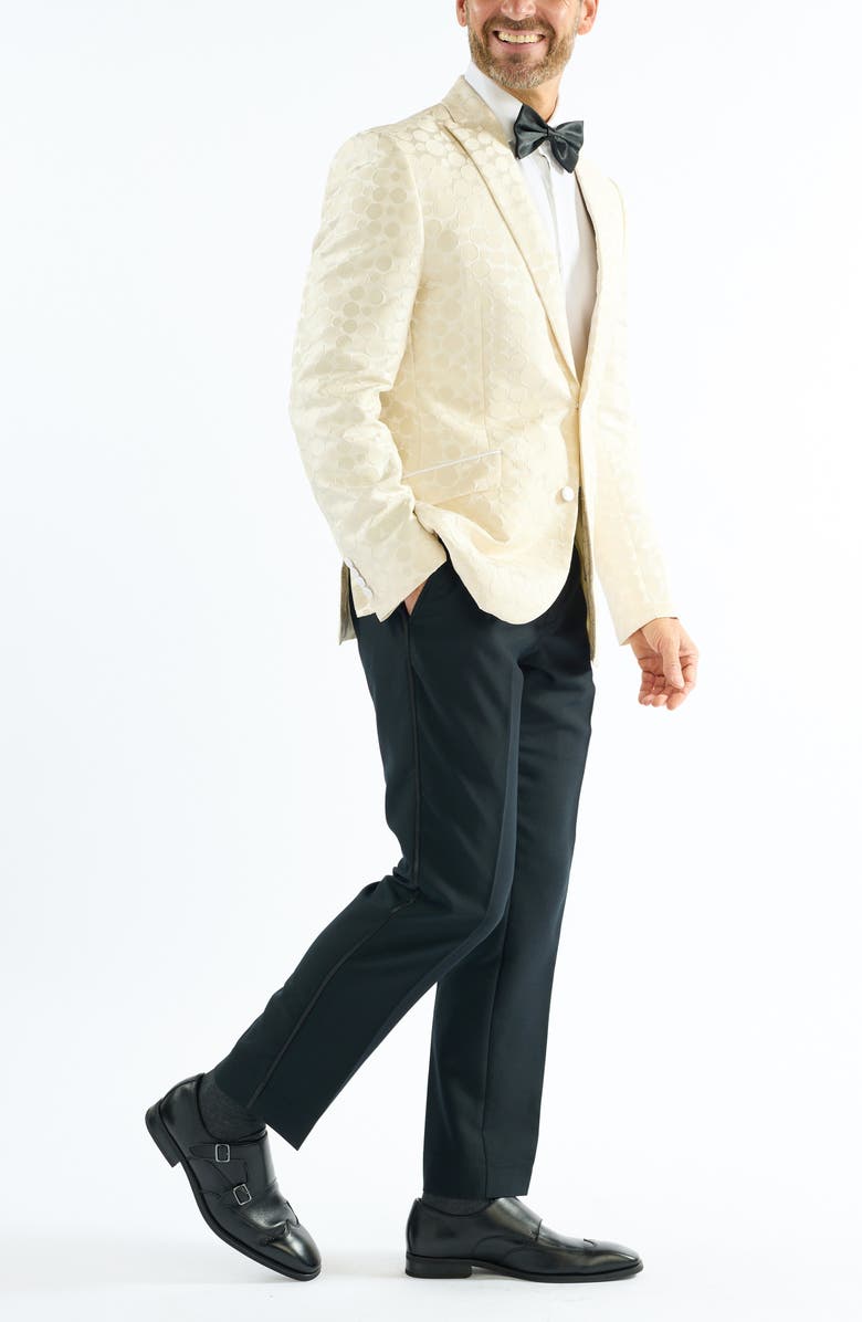 SAVILE ROW CO Dotted Jacquard Evening Jacket, Alternate, color, Ivory