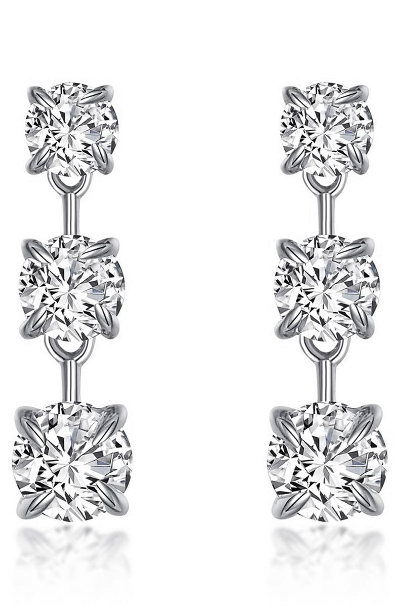 Lafonn Simulated Diamond Station Drop Earrings, Main, color, 