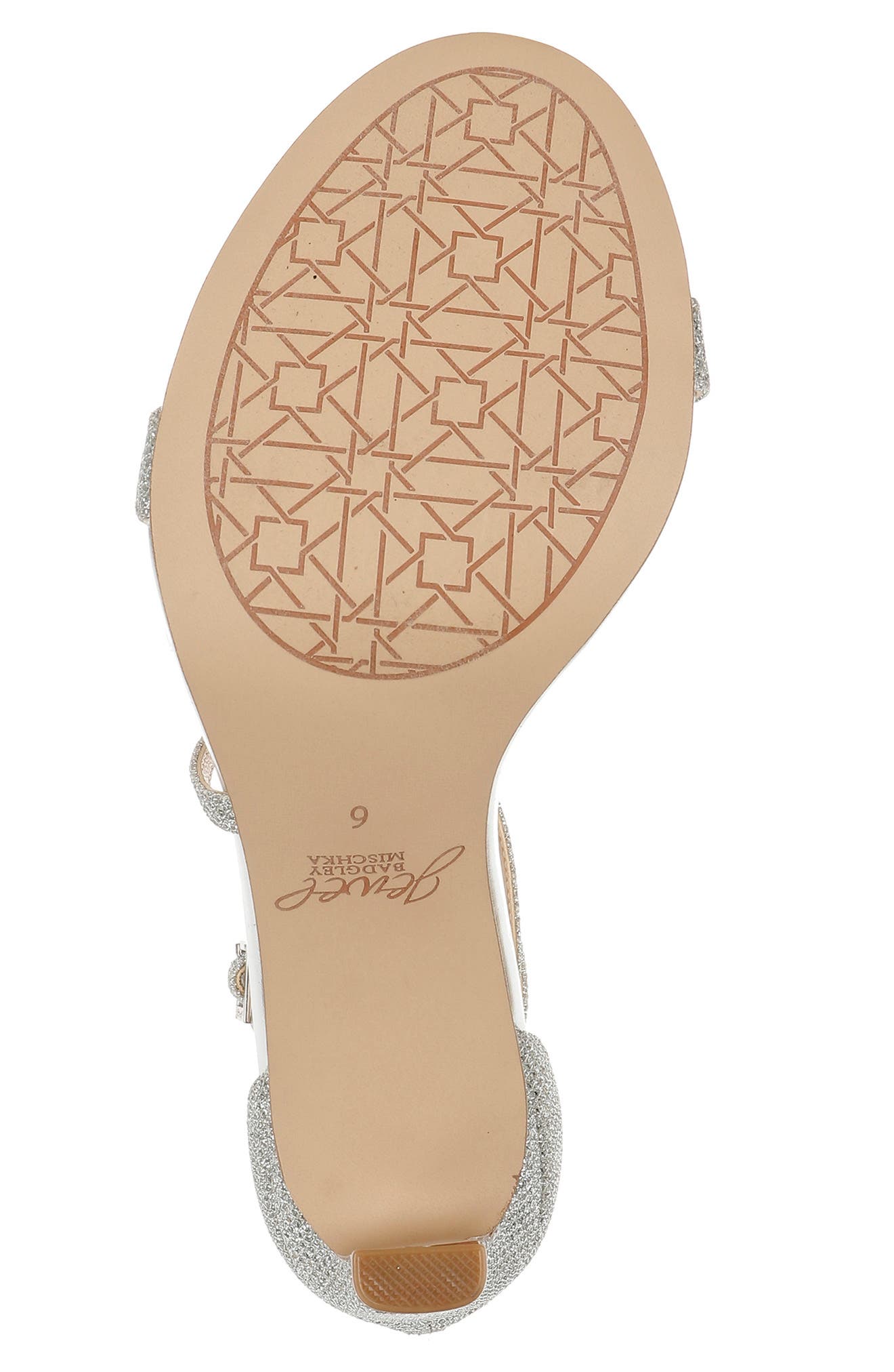 Jewel Badgley Mischka Diana Strappy Sandal, Alternate, color, Silver Fabric