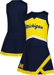 Outerstuff Girls Youth Navy Michigan Wolverines Cheer Captain Jumper Dress