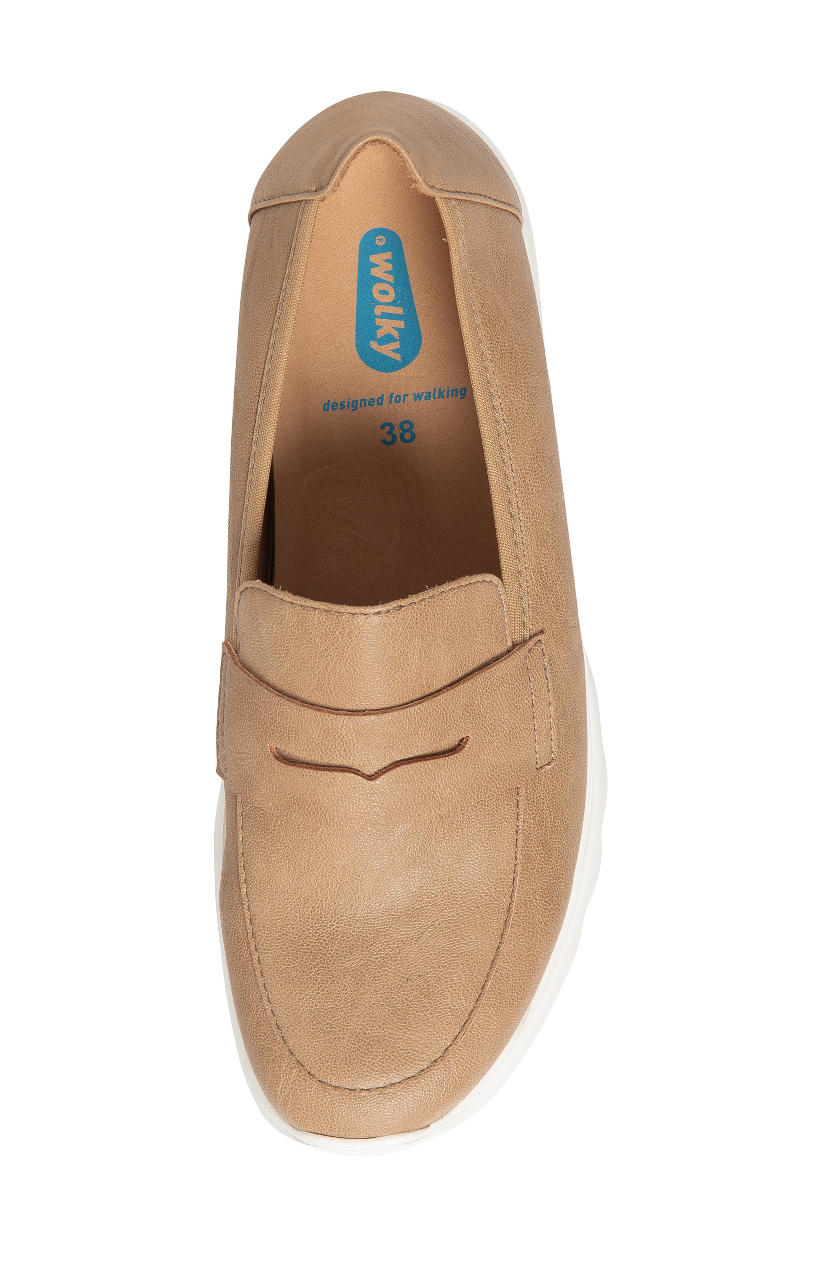 Snoafer Platform Wedge Penny Loafer, Alternate, color, SAND