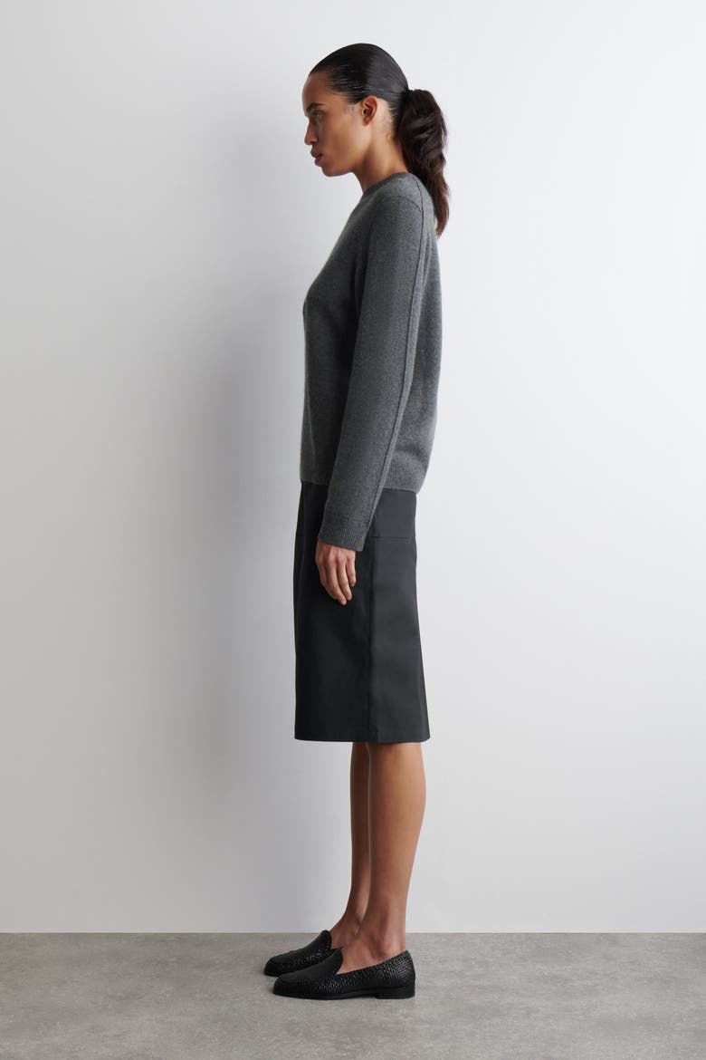 Cashmere Crew-Neck Sweater, Alternate, color, DARK-GRAY MÉLANGE