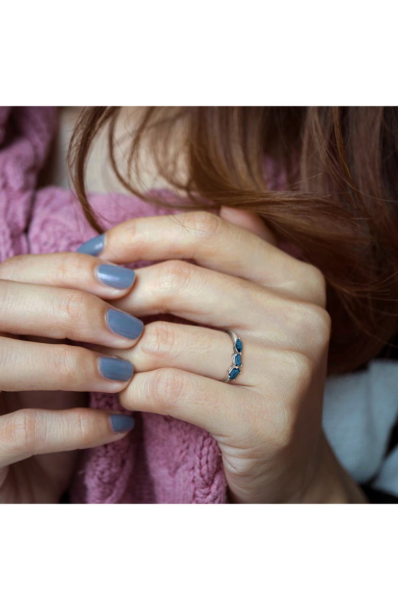 DELMAR Multiple Cut Semiprecious Stone Stacking Ring, Alternate, color, Blue