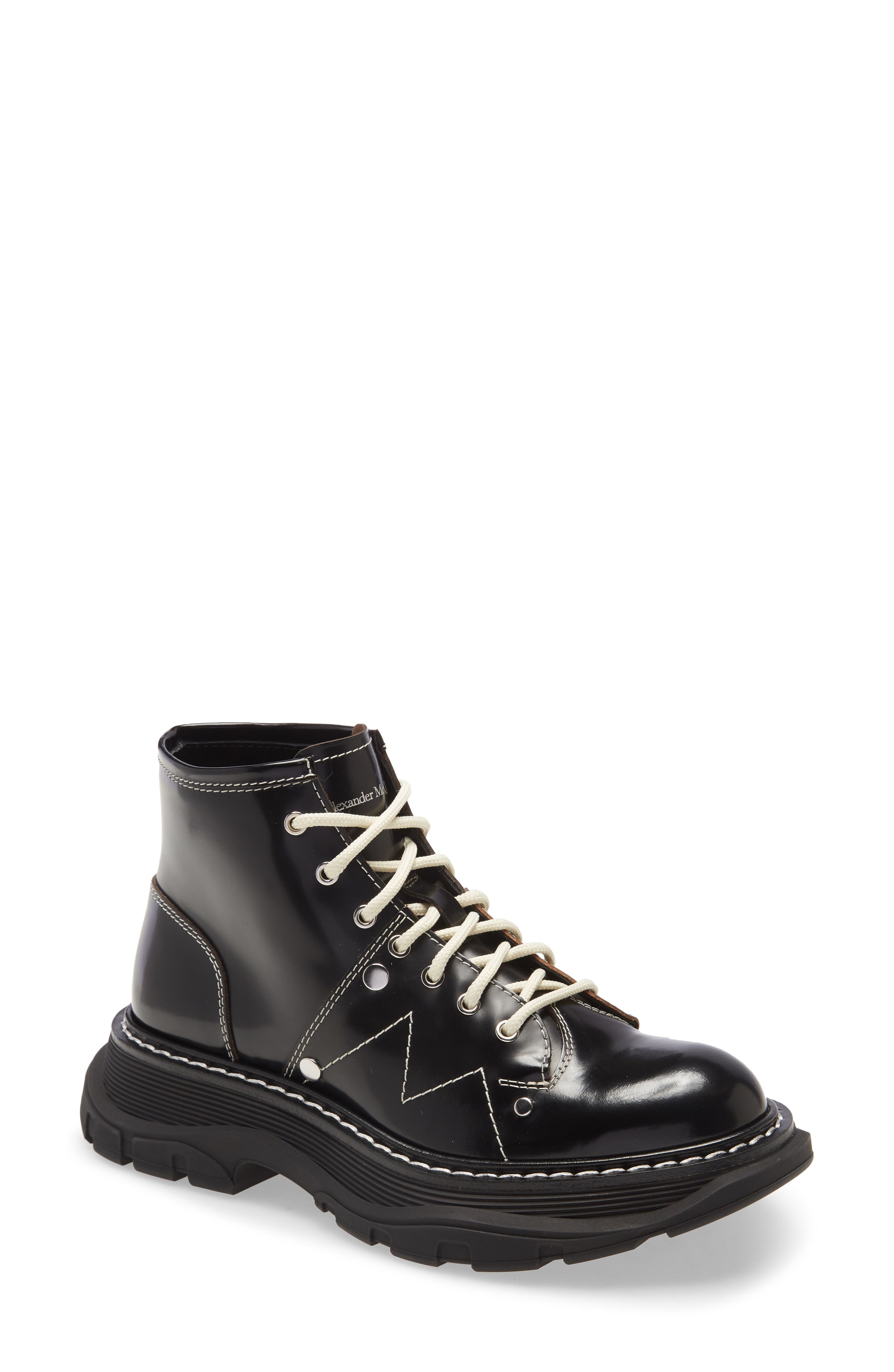 McQueen Alexander McQueen Lace-Up Lug Sole Hiker Boot, Main, color, 