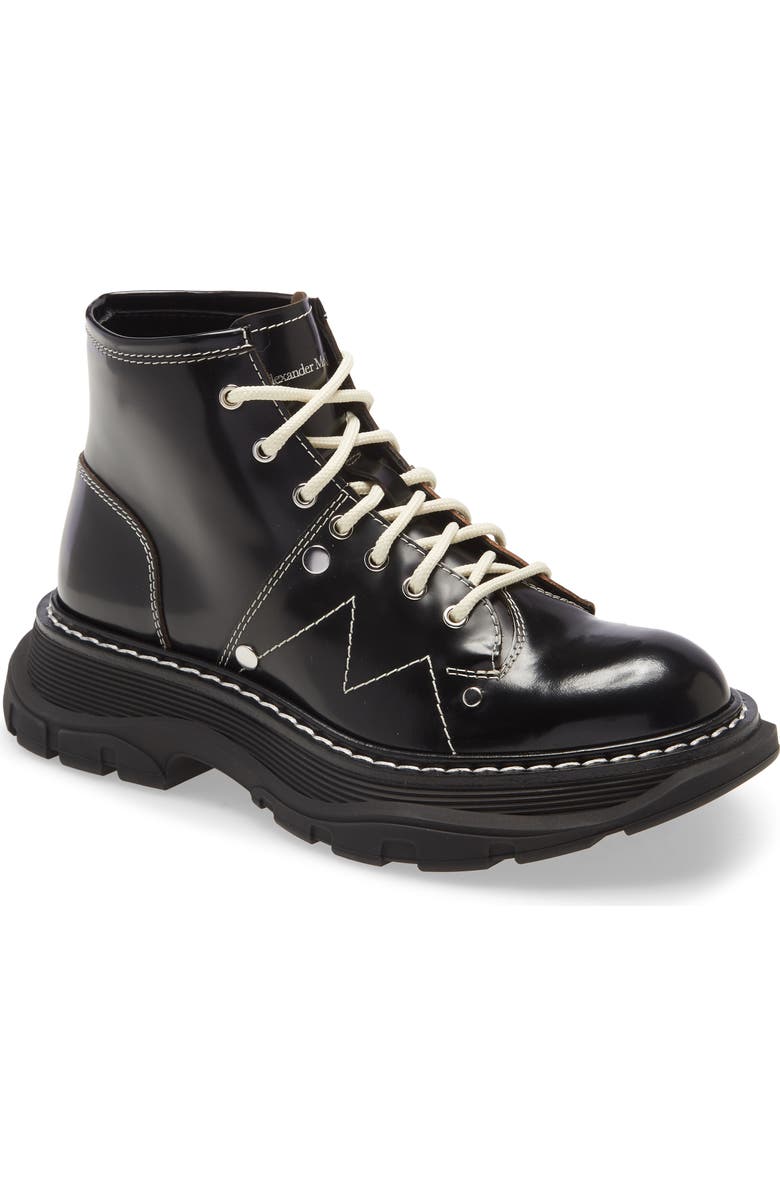 McQueen Alexander McQueen Lace-Up Lug Sole Hiker Boot, Main, color,