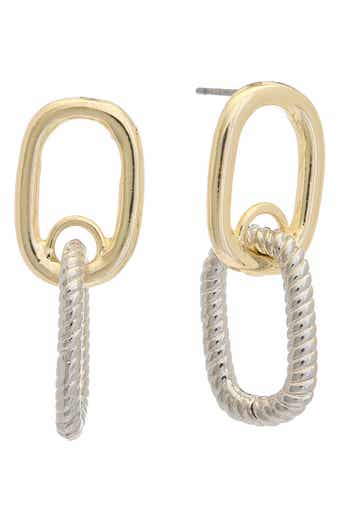 Juvell Two-Tone Twisted Link Drop Earrings
