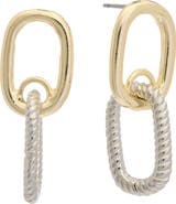 Juvell Two-Tone Twisted Link Drop Earrings