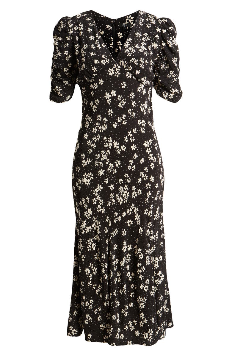 Rails Zariah Floral Puff Sleeve Midi Dress, Alternate, color, Noir Floral