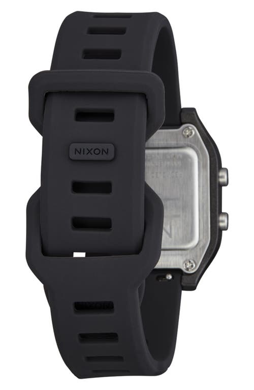 Nixon The Ripper Silicone Strap Digital Watch, 36.5mm In Black