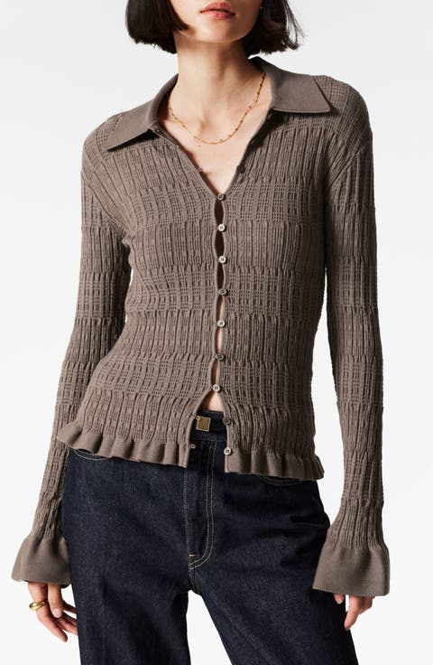 Flared Sleeve Cardigan