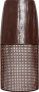Milly Novah Faux Leather Midi Skirt