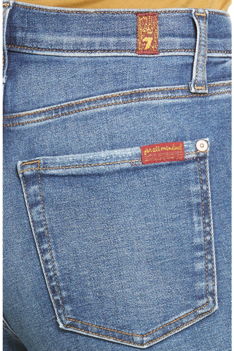 Alexa High Waist Destroyed Hem Crop Wide Leg Jeans, Alternate, color, BLUE SUPER NOVA
