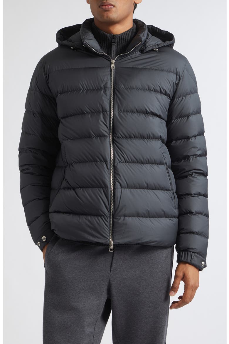 Arneb Down Puffer Jacket with Removable Hood, Main, color, BLACK