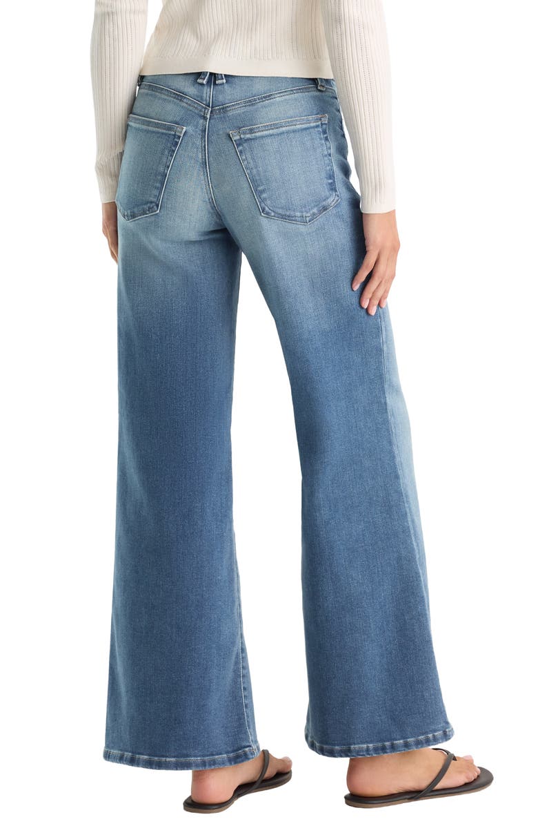 Good American Soft-Tech Good Waist High Waist Wide Leg Palazzo Jeans, Alternate, color, Indigo1238