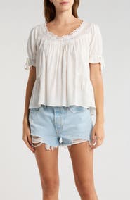 PacSun Karlie Eyelet Puff Sleeve Top