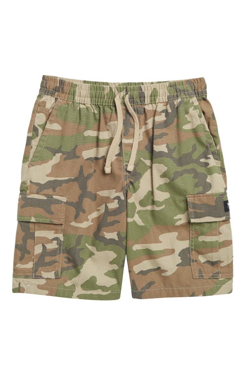 Vans Kids' Range Camo Print Cotton Cargo Shorts In Vintage Camo