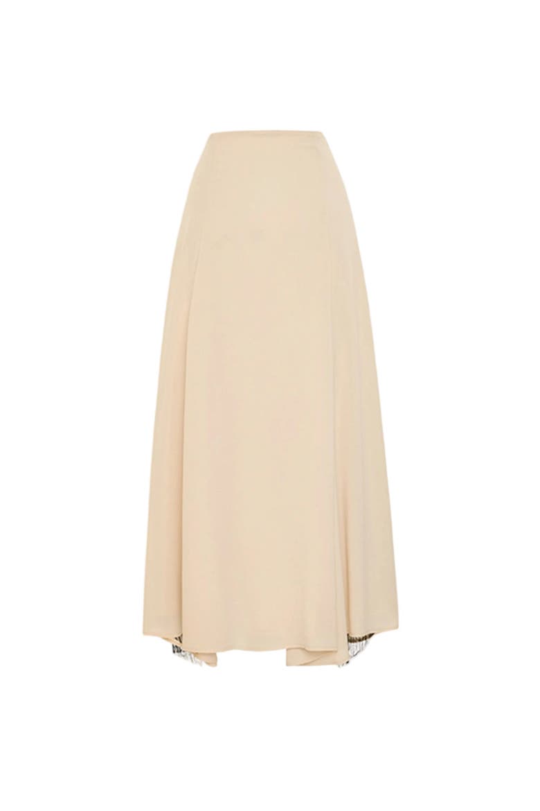 The Party Edit Slit Lace Panel Maxi Skirt, Alternate, color, Beige