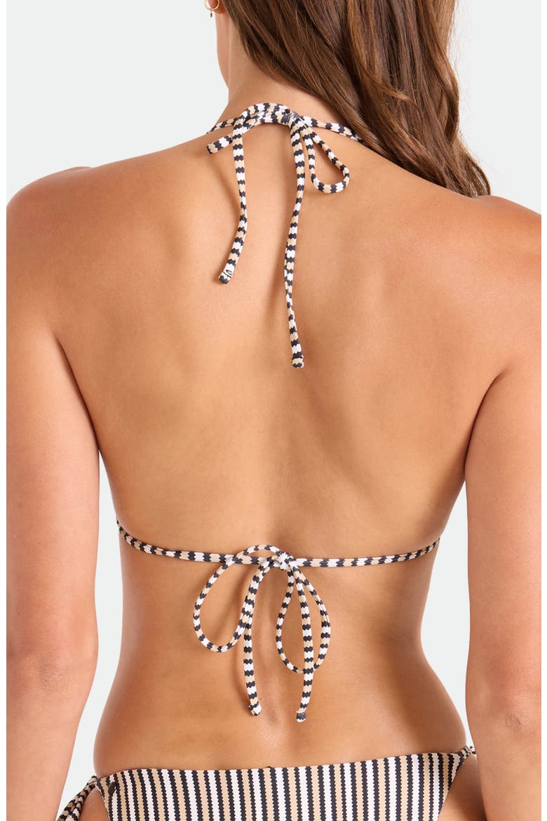 Hibiscus Diamond Triangle Bikini Top, Alternate, color, BLACK ECRU